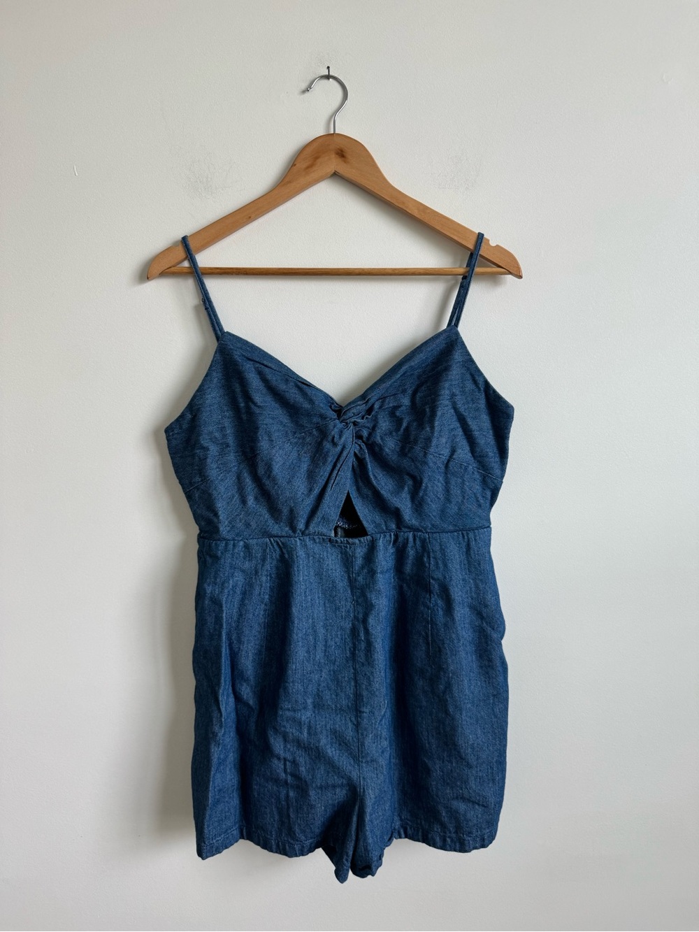 Denim Twist Front Romper